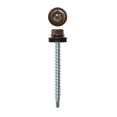 Саморез кровельный Daxmer 4,8х50 RAL 8017 сверло №1 (150 шт)