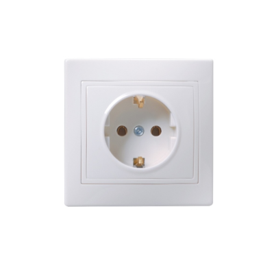 Розетка с/з без шторок белая в сборе КВАРТА