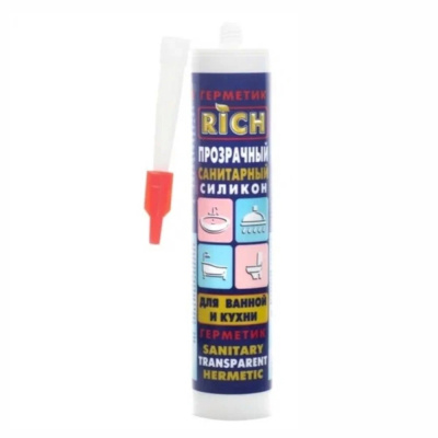 Силикон санитарный прозрачный 280мл- 300гр RICH