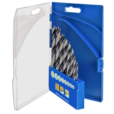 Набор сверл по дереву ПРАКТИКА "Профи", 8 шт, 3,4,5,6,7,8,9,10 мм, ПРО кассета