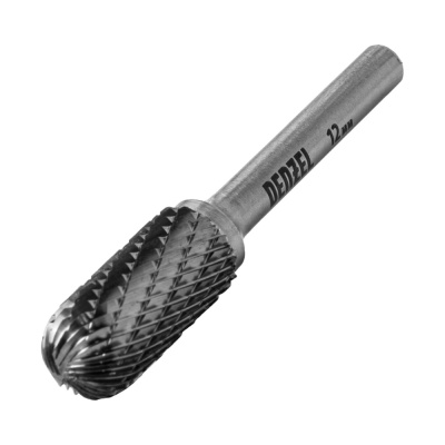 Борфреза по металлу твердосплавная, цилиндрическая закругленная, тип-С, 12 мм// Denzel