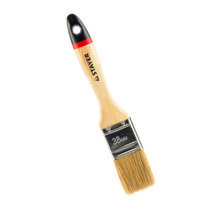 Кисть плоская "STAYER" Universal-euro светлая натур. щетина, дер. ручка, 38мм