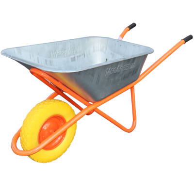 Тачка строительная одноколёсная MegArsenal 110л 200кг ПУ колесо 4,0-8 D12 (комплект)