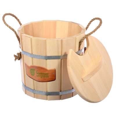 Запарник 8 л, с крышкой, липа "Банные штучки" в кор./1