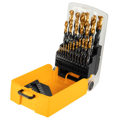 Набор сверл по металлу, 1-13 мм, HSS-Tin, Golden Tip, 25 шт// Denzel