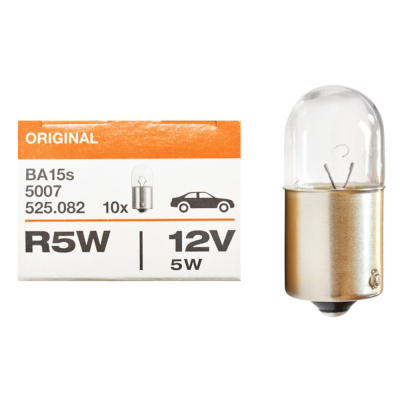 Лампа авт. 12V (габарит)  R5W 5W BA15s Osram