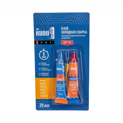 Клей эпоксидный двухкомп.прозр. KUDO HOME 20мл