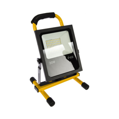 Прожектор светодиодный ДО-30w переносной аккумуляторный 6400K 2400Лм IP65 с зарядным устройством