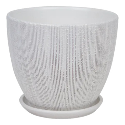 Меланж 6 горшок с поддоном 8,9л d26 h23,5см высокий овал бел. 637206