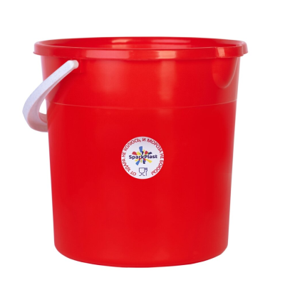 Ведро пластик, 7л, красное, пищевое, со сливом, Sparkplast, IS400010/3