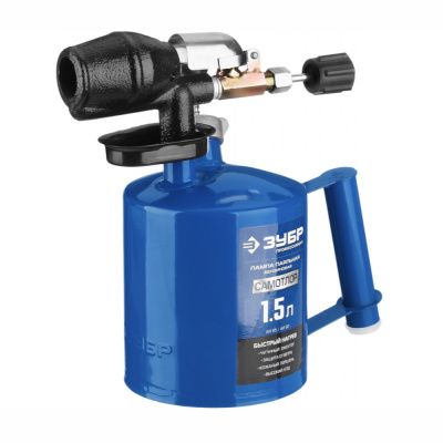 Лампа паяльная ВУЛКАН, со стальным эжектором, 1,5 л ЗУБР "ПРОФЕССИОНАЛ". 