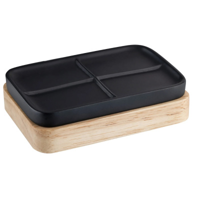 Мыльница для ванной комнаты Sydney,полирезин/дерево,12*8,5*3см,106587/ Leonord