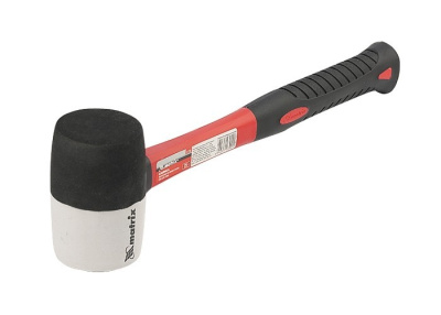 Киянка резиновая 225гр черно-белая резина, фибергласовая ручка "MATRIX"