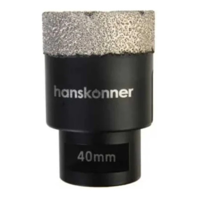 Коронка алмазная для УШМ H1055-10-40, TilePro, 40 мм, вакуумн. спекание алмазов, Hanskonner