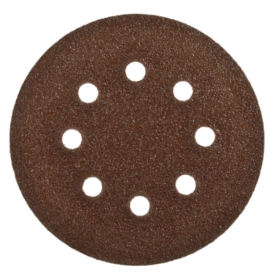 Круги шлифовальные с отверстиями (липучка), алюминий-оксидные, 125 мм, 5 шт. Р 100