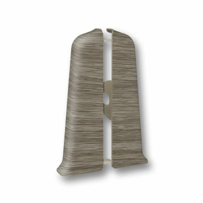 Угол для плинтуса 70мм "Деконика" Орех серый / 296 торцевой (пара)