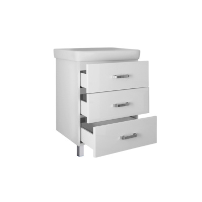 Тумба д/ванной "СТИВ-80" напольная 3-ящика белая под ум. Fest-80