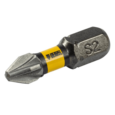 Бита торсионная PZ2x25 мм, лазерная обработка шлица, сталь S2// Denzel