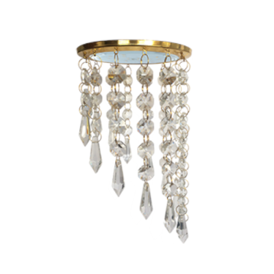 Светильник Круг с продолговат.хруст.Подвес под скос Прозр./Золото 350x110 ST53RVECB Ecola GX53 H4 53