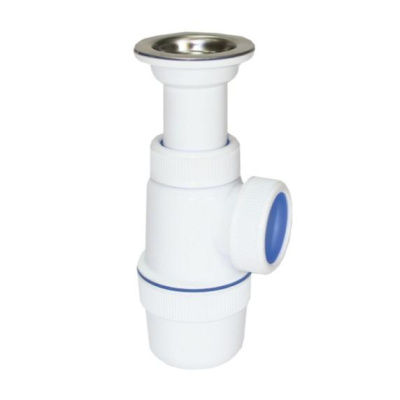 Сифон "Элит" с нерж.чашкой 70мм с литым выпуском "ВИРПЛАСТ"