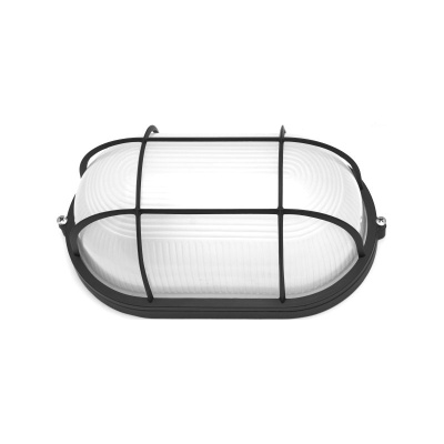 Светильник НПП-60w термостойкий овальный с решеткой IP54 черный