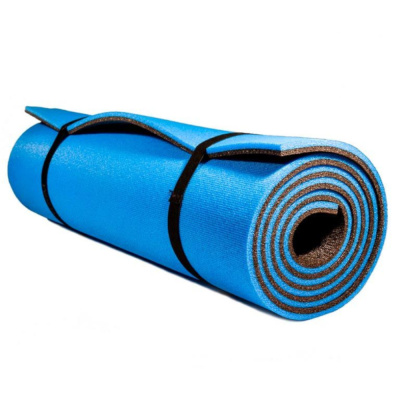 Коврик Альпиниста 2х-слойный 8мм рифленый синий/антрацит