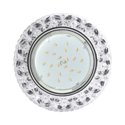 Светильник Круг "Бабочки" подсветка 4K Изумрудный/Хром 35x125 FG53CBEFB Ecola GX53 H4 LD7040 