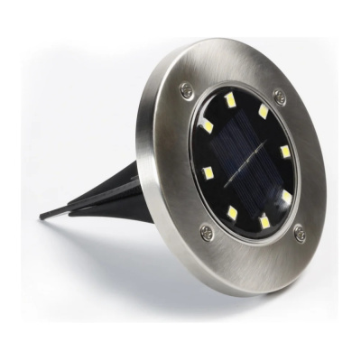 Светильник на солн.батарее SBF-113 8LED ТАБЛЕТКА d12см металл 115x130 IP56 Smartbuy