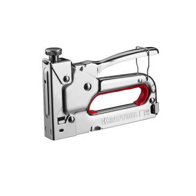 Степлер KRAFTOOL, регулировка силы удара, тип 53 (красная) 6-14мм
