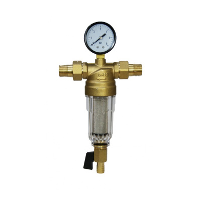 Фильтр промывной с манометром 1/2" для холодной воды ViEiR (JC152)