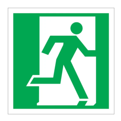 Е01-02 Выход здесь (Правосторонний)(Пленка, 200х200мм)