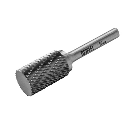 Борфреза по металлу твердосплавная, цилиндрическая, тип-А, 16 мм// Denzel