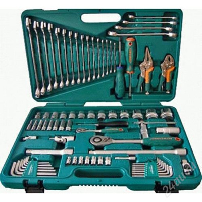 Набор торц.головок 1/4" DR 5-12 мм и 1/2" DR 12-32 мм, отверток, комб.ключей 6-24мм, разрез.клю