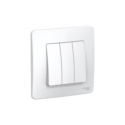 Выключатель скрытой установки трехклавишный (сх.05), 10A, 250B, белый BLANCA