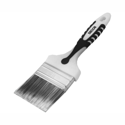 Кисть плоская 1" DECOR Black White PREMIUM универс. 25х15мм, светл. смеш. щетина 2К ручка