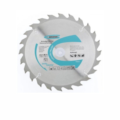 Диск пильный по дереву ф165 х 20 мм, 24 зуба + кольцо 20/16мм// Gross