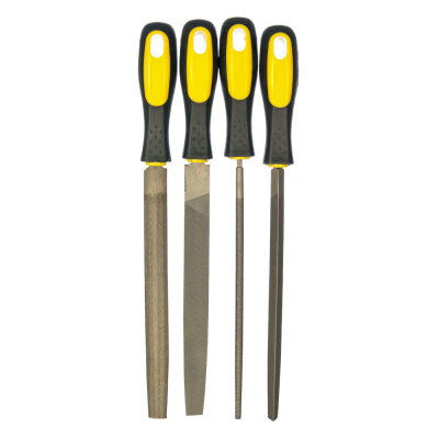 Набор напильников 4шт (трехгранный, плоский, круглый, полукруглый 200мм) ФИТ