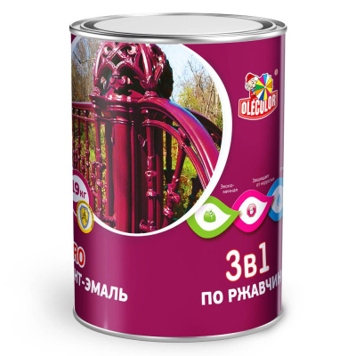Грунт-эмаль по ржавчине (4,0кг) серебро Olecolor