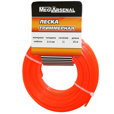Леска триммерная MegArsenal d2.4 квадрат L15