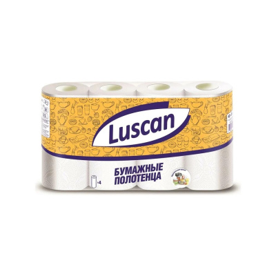 Полотенца бумажные Luscan  2-сл., целлюлоза с тиснением 2рул./уп