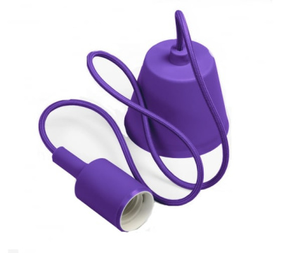 Патрон Е27 со шнуром для LED-UFO силикон фиолетовый 1м  SBE-CLHE27s-p