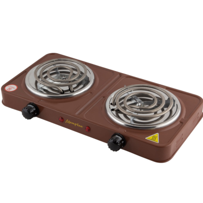 Электроплитка Матрена МА-062, 2 конфорки спираль (ТЭН) 1 кВт+ 1 кВт, коричневая 