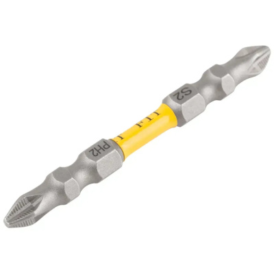 Биты кованые, сталь S2, двусторонние  65 мм PH2/РН2, Профи  2 шт., блистер