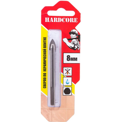 Сверло по керам. плитке и керамограниту 3-гр хвостовик 8 мм "Hardcore" 153008