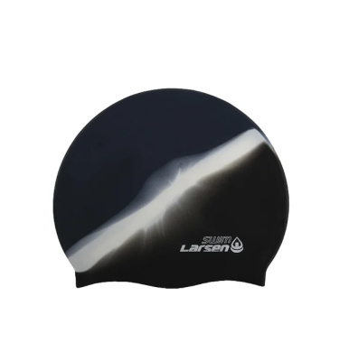 Шапочка плавательная Larsen MC35, силикон, черн/бел