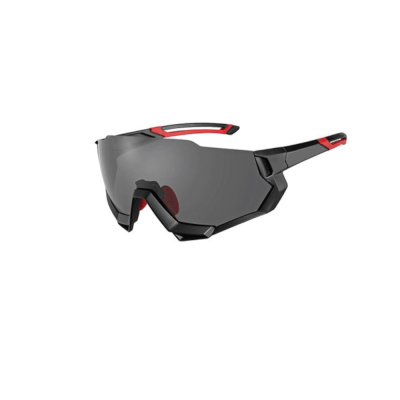 Очки спортивные, 4 сменных линзы, KLONK, черный/красный, Защита от УФ, диоптрическая вставка, чехол