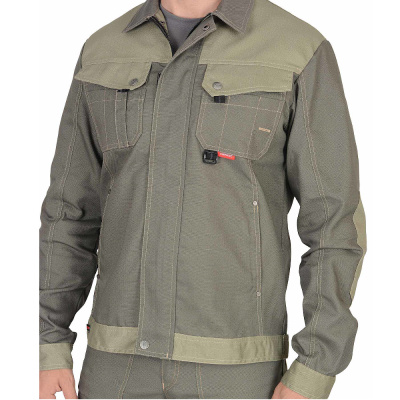 Куртка "Вест-Ворк" короткая, т.оливковый со св.оливковым р. 120-124/182-188 (ЧЗ)