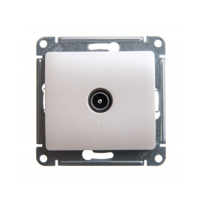 Розетка телевизионная TV одиночная 1DB перламутр в рамку GLOSSA 