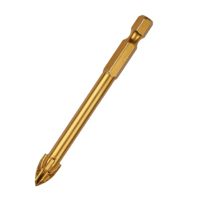 Сверло универсальное по кафелю, стеклу, керамограниту, бетону, кирпичу, трехгранный хвостовик, 6 х 1