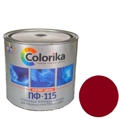 Эмаль ПФ-115 "Colorika" вишневая 1,8 кг